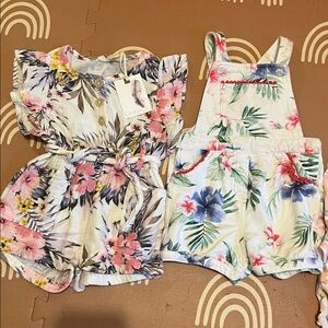 2T 24 months Girls Summer Romper Set Floral Bundle